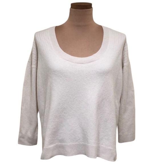 Hatch Sweater Size 2 Medium Ecru Cream Merino Wool Cashmere - Picture 1 of 11